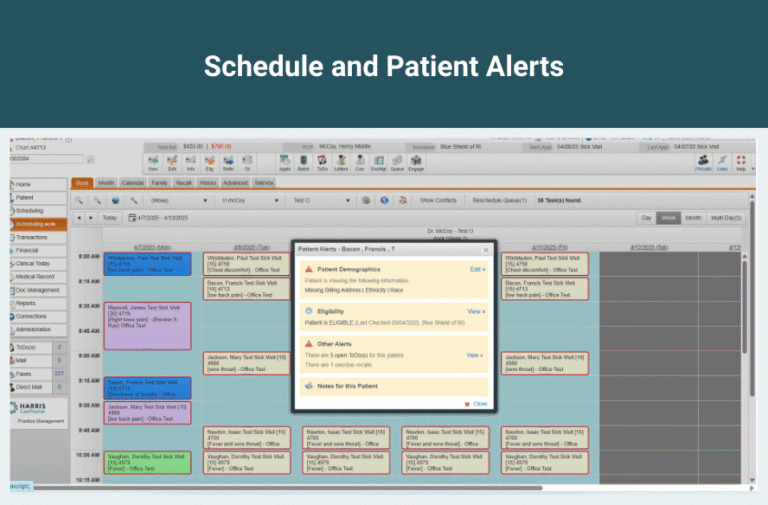 Schedule and Patient Alerts - Orthopedic EHR